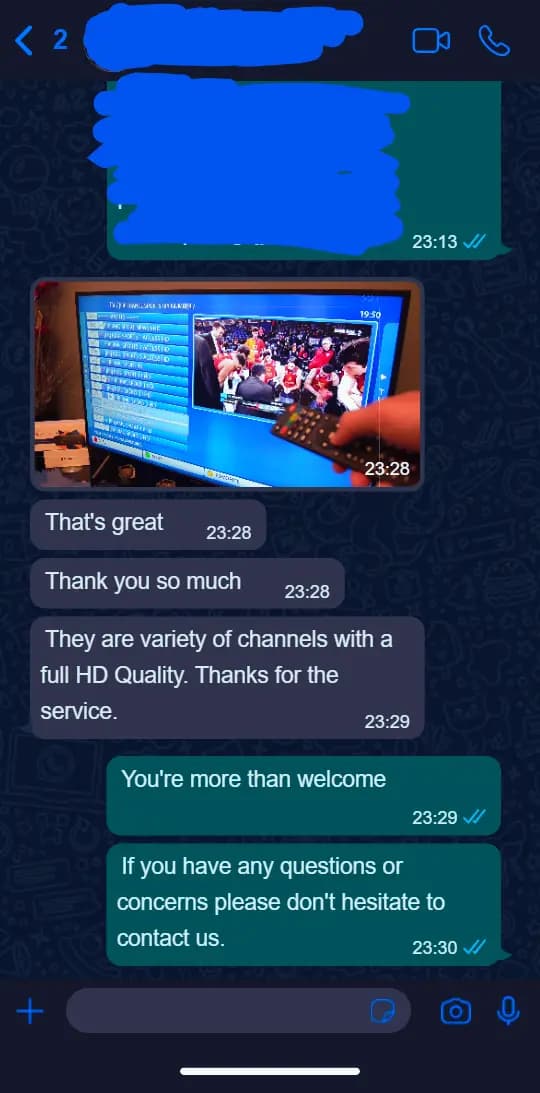 Avis WhatsApp 3 d'un client satisfait de l'abonnement IPTV Open Tivi